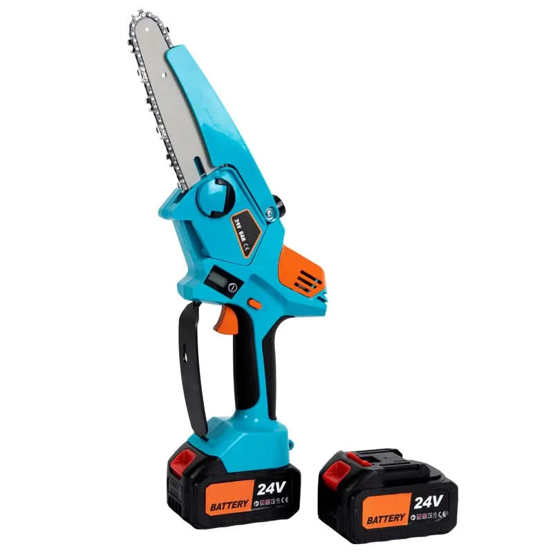 Mini drujba cu acumulator ZEP Ieto, 24V, lama 4 inch, 2 baterii 6Ah, sistem ungere si LED