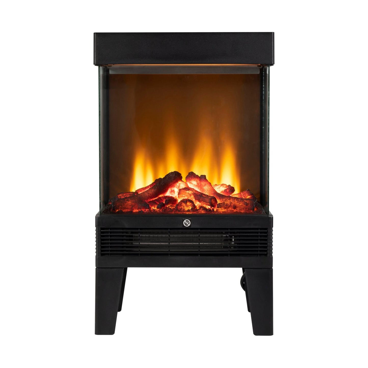 Semineu electric Home FKK 07, 1200W, focar sticla, 2 trepte incalzire, termostat mecanic, protectie supraincalzire, negru