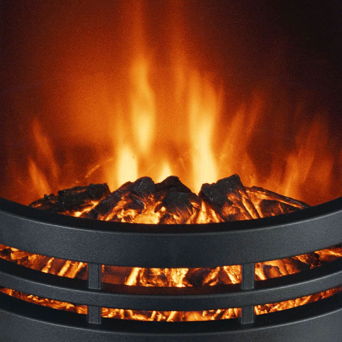 Semineu electric Home FKK 14, 2000W, efect flacara reala, 2 trepte incalzire, termostat mecanic, protectie supraincalzire, negru