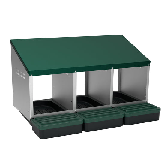 Cuibar pasari ZEP MG-03, 3 compartimente, cu picioare, metal galvanizat, colector oua