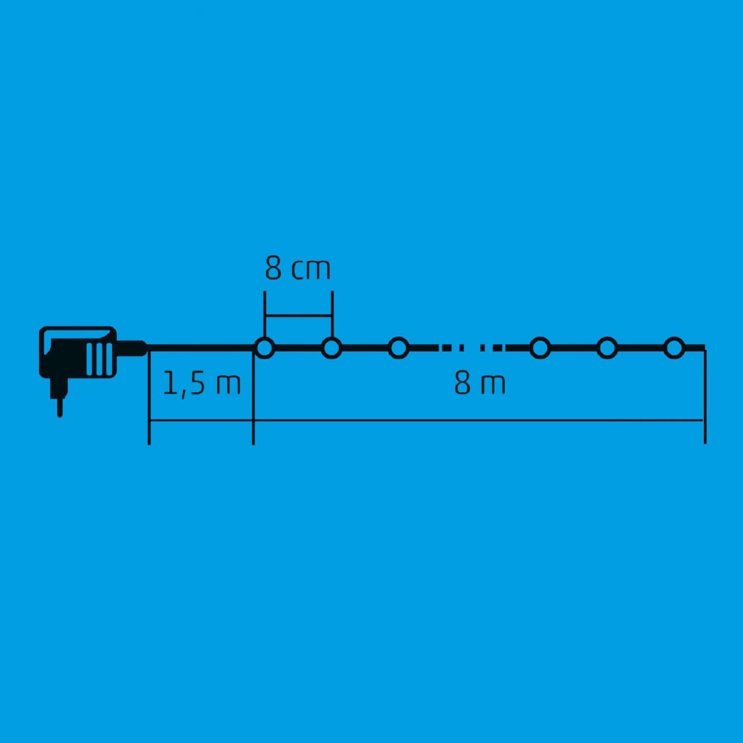 Ghirlanda cu 100 globuri LED Home Zep, 8m, lumina alba calda, 230V