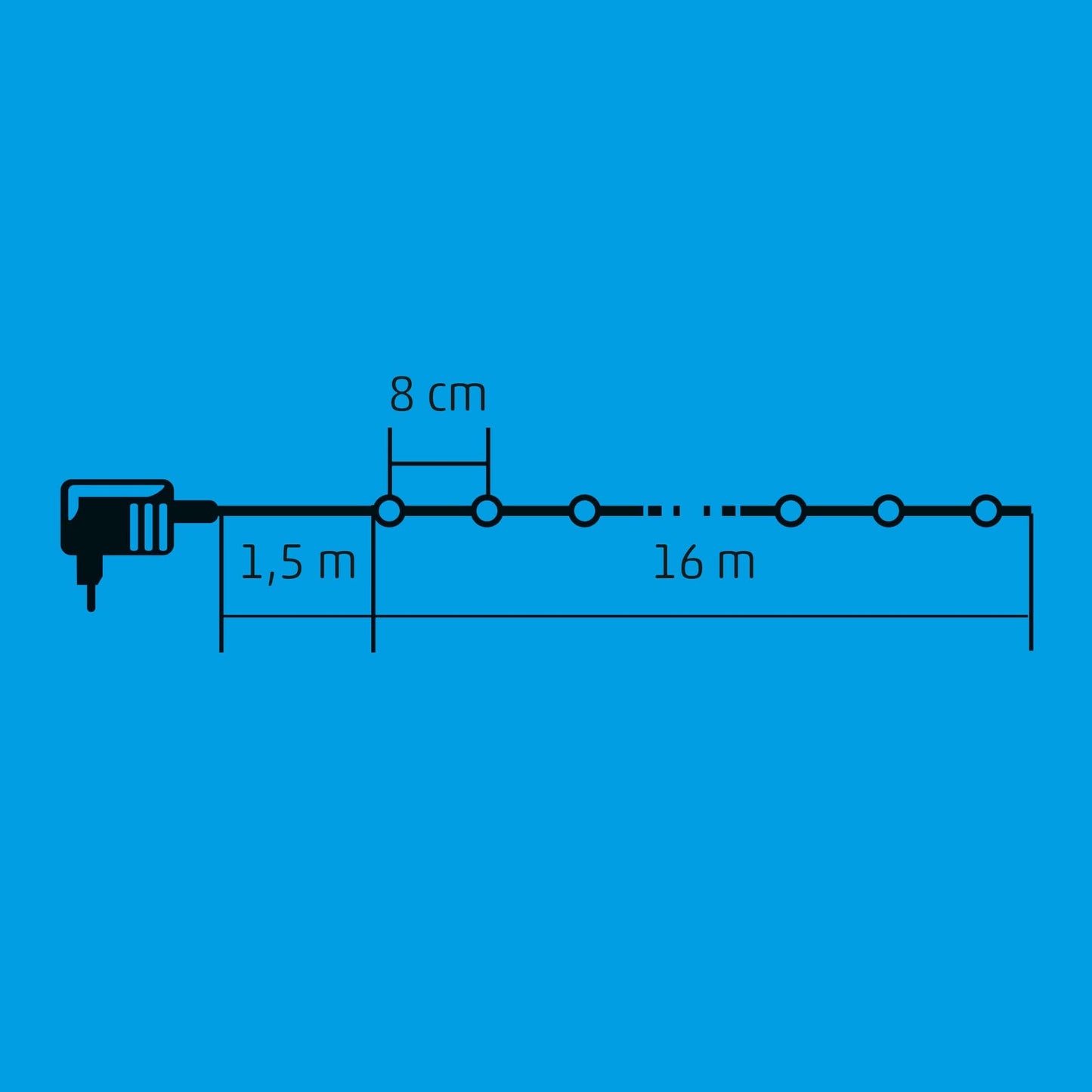 Ghirlanda cu 200 globuri LED Home Zep, 16m, lumina alba calda, 230V