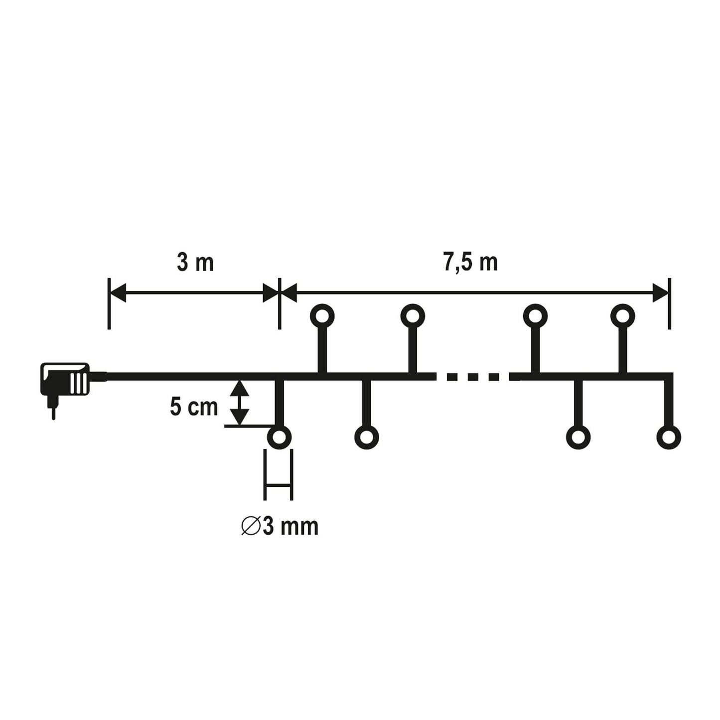 Ghirlanda cu 768 LED-uri Home Zep, 7.5m, lumina alba rece