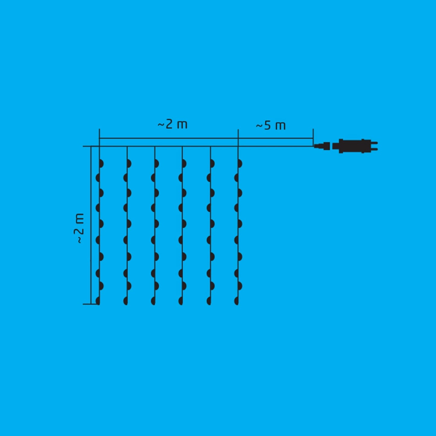 Perdea de lumini 120 LED-uri micro Smart Home Zep, 2x2m, multicolora, control din aplicatie