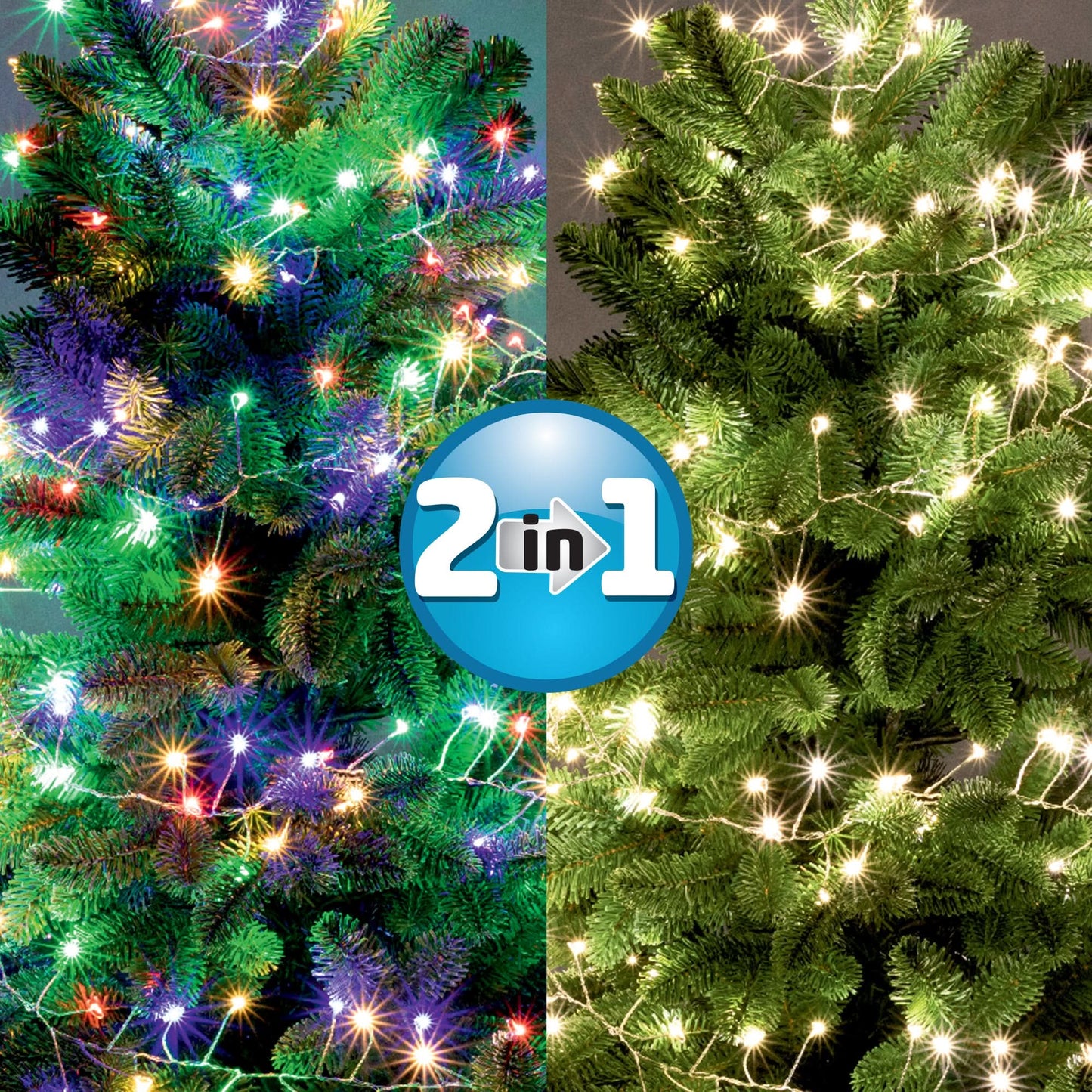 Ghirlanda cu 600 LED-uri micro Home Zep, 9m, lumina alb calda/ multicolora, 230V