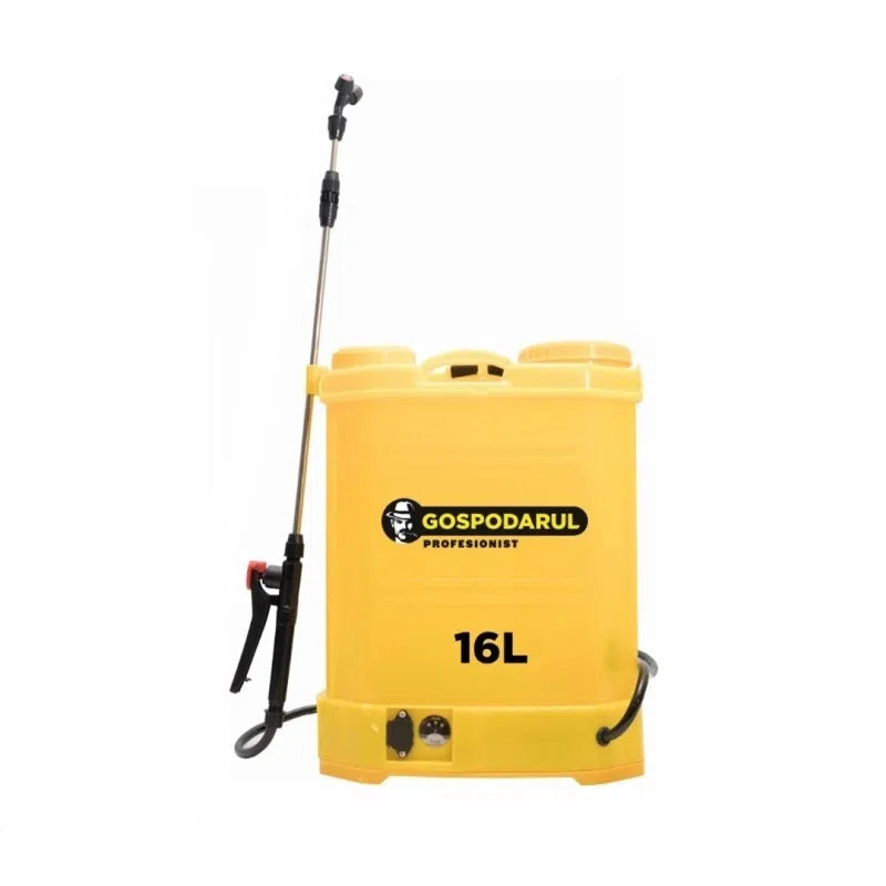 Pompa de stropit Gospodarul Profesionist 16L cu baterie, acumulator 12V, tija alama