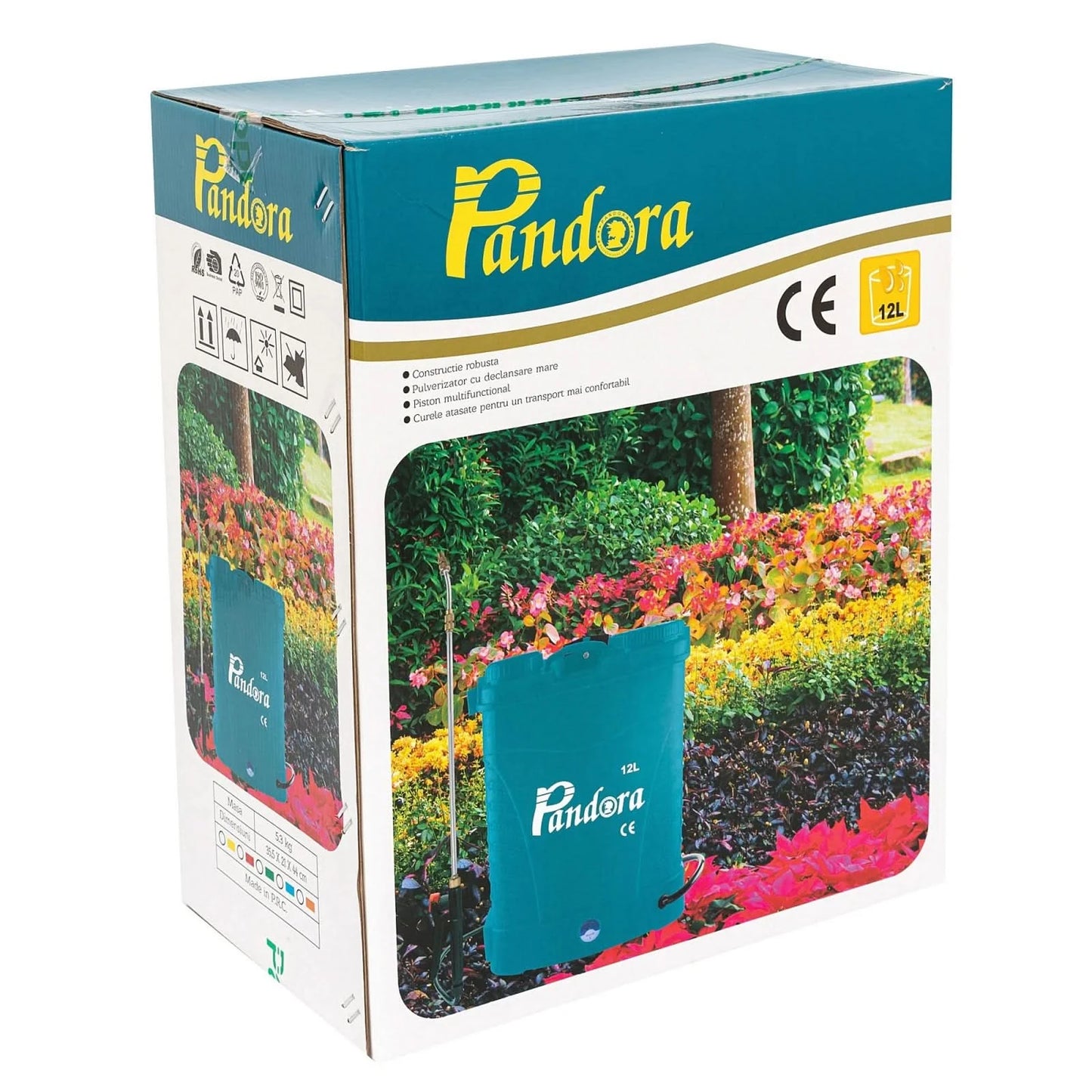 Set pompa de stropit cu acumulator Pandora 12L + Atomizor electric, Vermorel