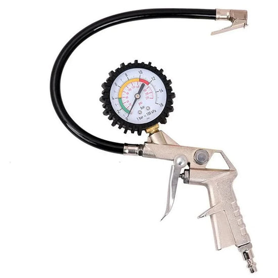 Pistol umflat roti cu manometru, 16 bari, furtun 300mm