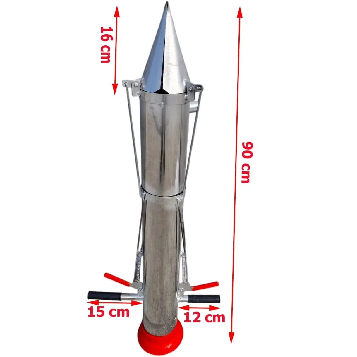 Plantator manual rasaduri si seminte, 96 cm, tub 75 mm, adancime 17 cm, manere cauciucate