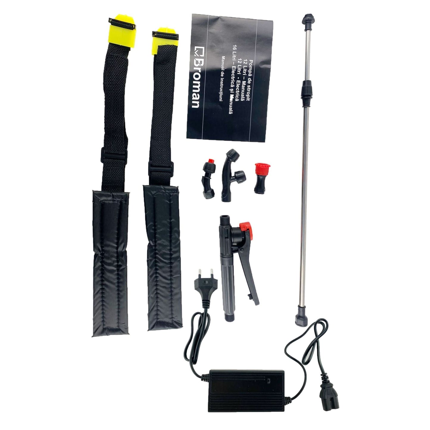 Pompa de Stropit Electrica si Manuala Broman, 16L, 12V, Lance Telescopica, 3 Capuri, Ham Inclus