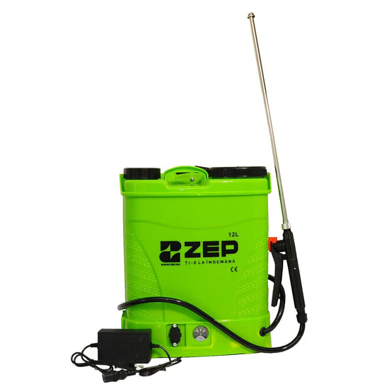 Pompa de Stropit cu Acumulator ZEP 12L, 8Ah, cu Atomizor Electric 80W, Lance Inox Telescopica, 5.5 Bar