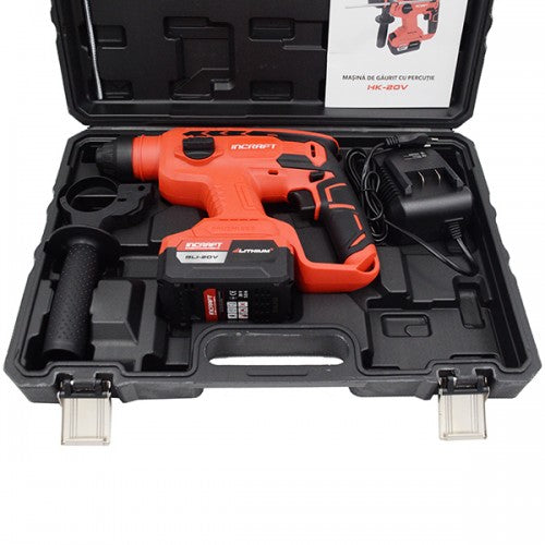 Ciocan rotopercutor cu acumulator 20V Incraft HK-20V 2J SDS+ motor fara perii 5Ah