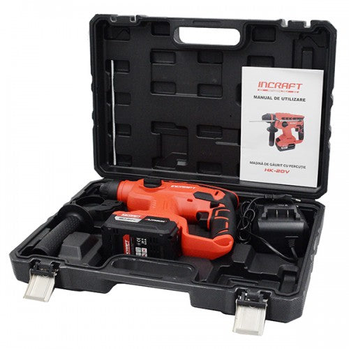 Ciocan rotopercutor cu acumulator 20V Incraft HK-20V 2J SDS+ motor fara perii 5Ah