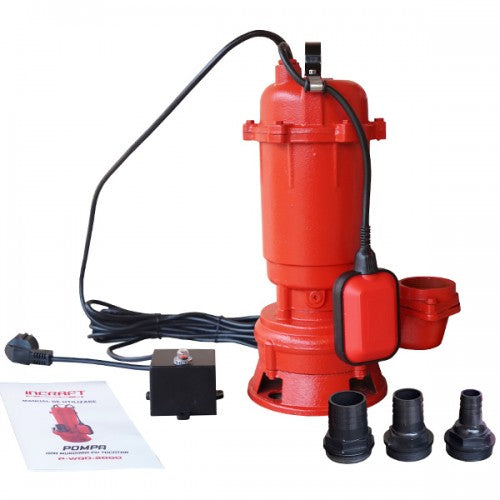 Pompa submersibila apa murdara 2kW Incraft P-WQD-2000 cu cutit tocator pluta fonta
