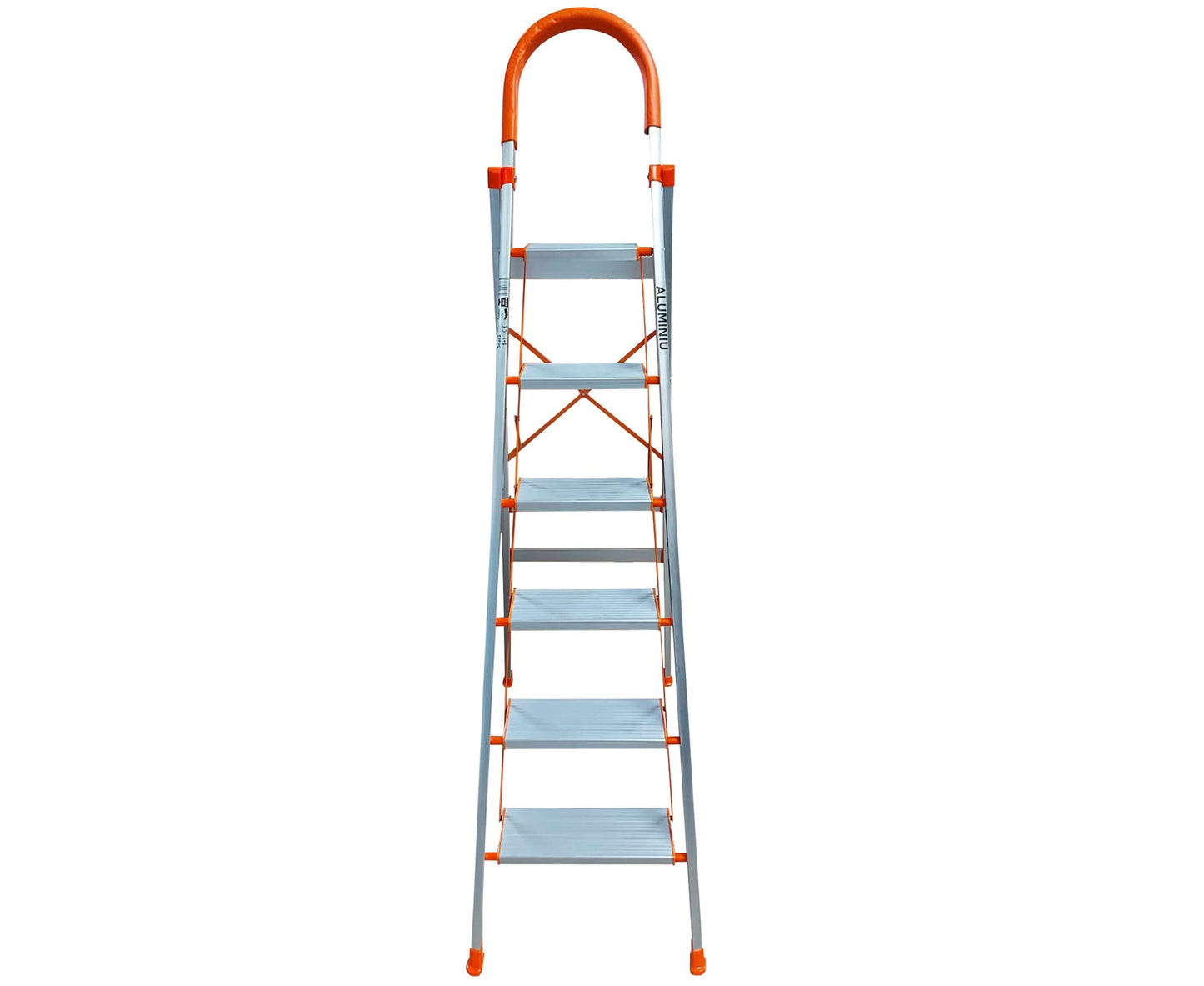 Scara pliabila aluminiu 6 trepte Broman, inaltime de lucru 147 cm, max. 125 kg