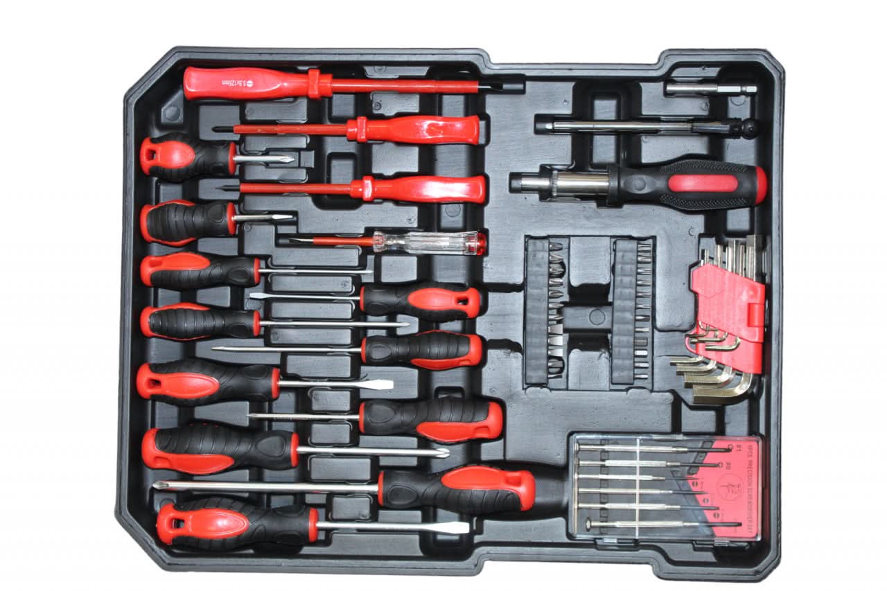 Trusa scule Yamamoto YM-399, 399 piese, troller cu roti, crom-vanadiu