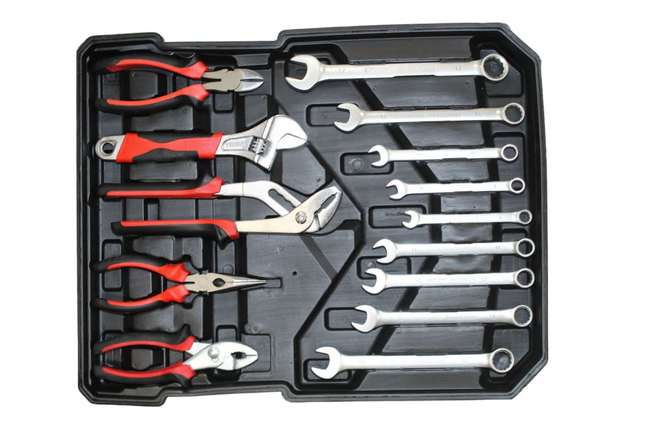 Trusa scule Yamamoto YM-399, 399 piese, troller cu roti, crom-vanadiu