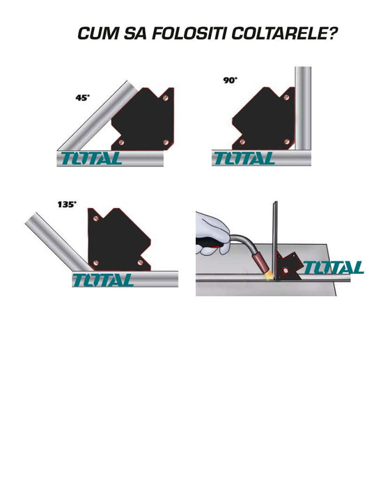 Set 7 magneti sudura TOTAL, unghiuri multiple, fixare piese metalice