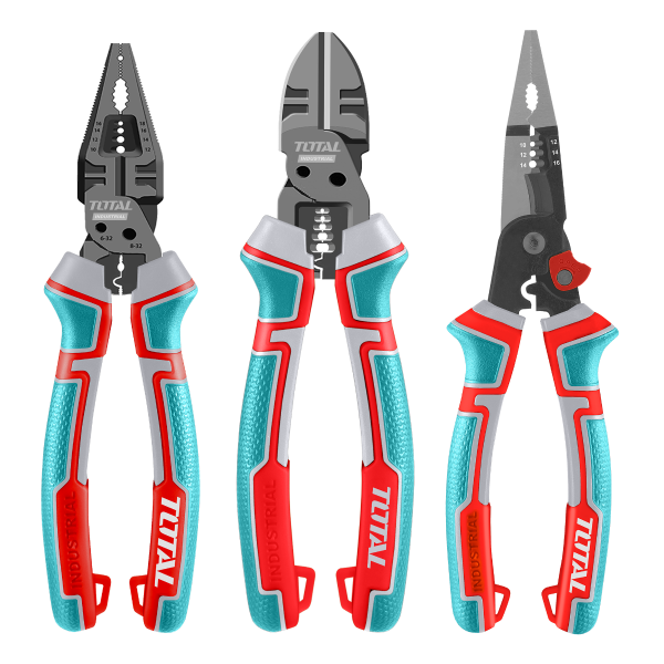 Set 3 clesti multifunctionali TOTAL Cr-V, universal, varf lung si taiere, 200 mm