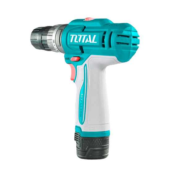 Masina de gaurit cu percutie TOTAL 12V, 20 Nm, 2 trepte viteza, 2 baterii 1.5Ah, fara incarcator