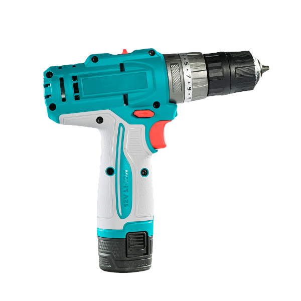 Masina de gaurit cu percutie TOTAL 12V, 20 Nm, 2 trepte viteza, 2 baterii 1.5Ah, fara incarcator
