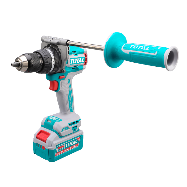 Masina de gaurit cu percutie TOTAL 20V, brushless, 166 Nm, 2 acumulatori 5.0Ah, incarcator inclus