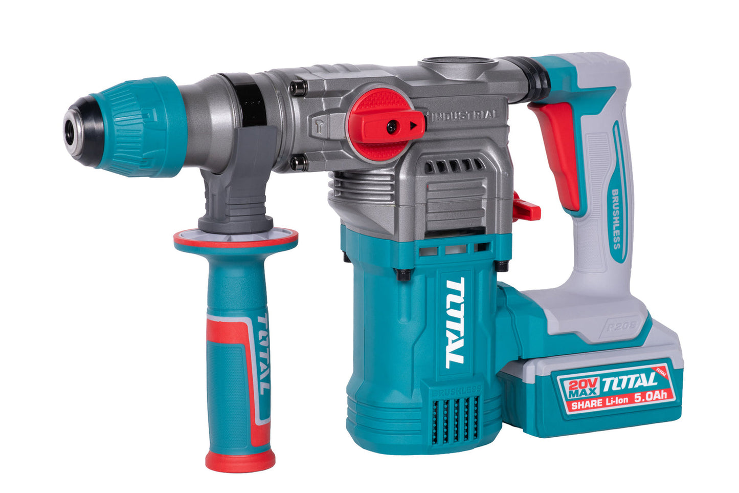 Kit Combo TOTAL 20V Brushless cu 3 unelte, 2 baterii 5.0Ah, incarcator si accesorii