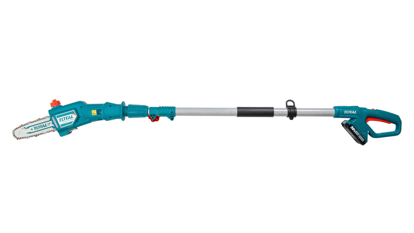 Fierastrau telescopic si trimmer gard viu TOTAL 20V, 2.4m, lama 46cm + 20cm, acumulator 2.0Ah inclus