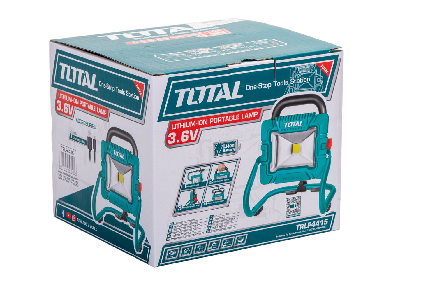 Lampa de lucru TOTAL portabila 3.6V, 900 lm, incarcare USB