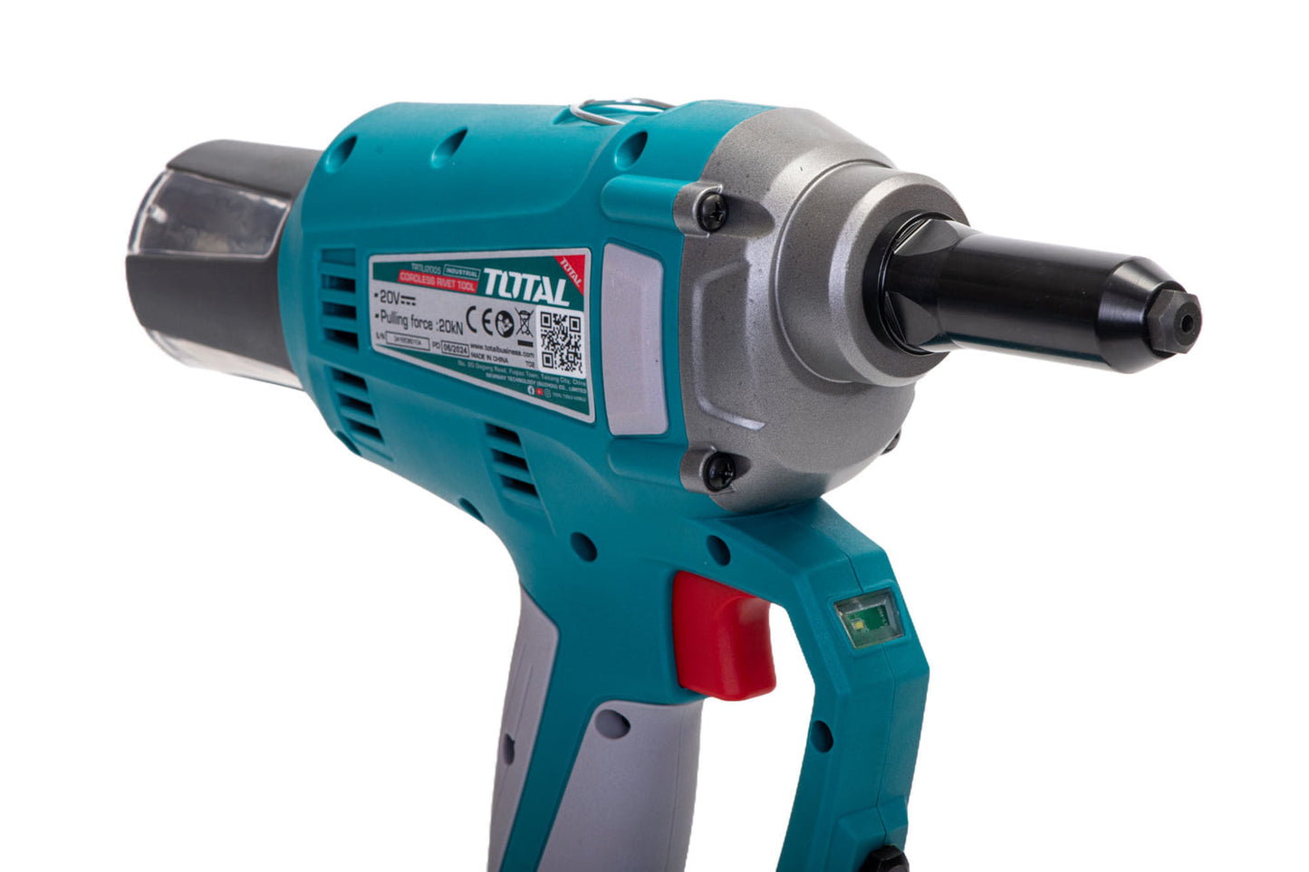Pistol pentru nituri TOTAL 20V, PROFESIONAL, cursa 25 mm (fara acumulator si incarcator)