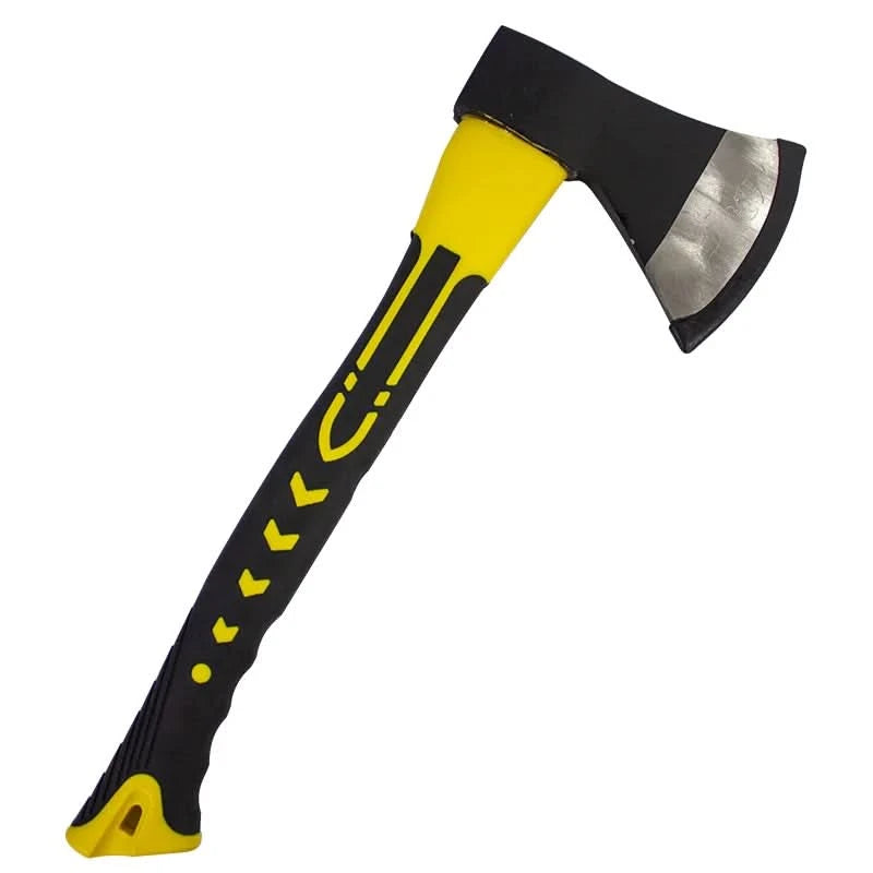 Topor despicat lemne 800g, lama otel carbon, maner fibra de sticla, semiprofesional, galben/negru