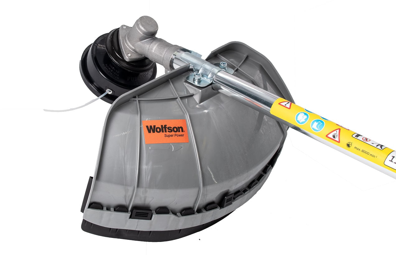 Motocoasa profesionala WOLFSON 8 CP cu pornire electrica, 52CC, arbore 28 mm, 10 accesorii