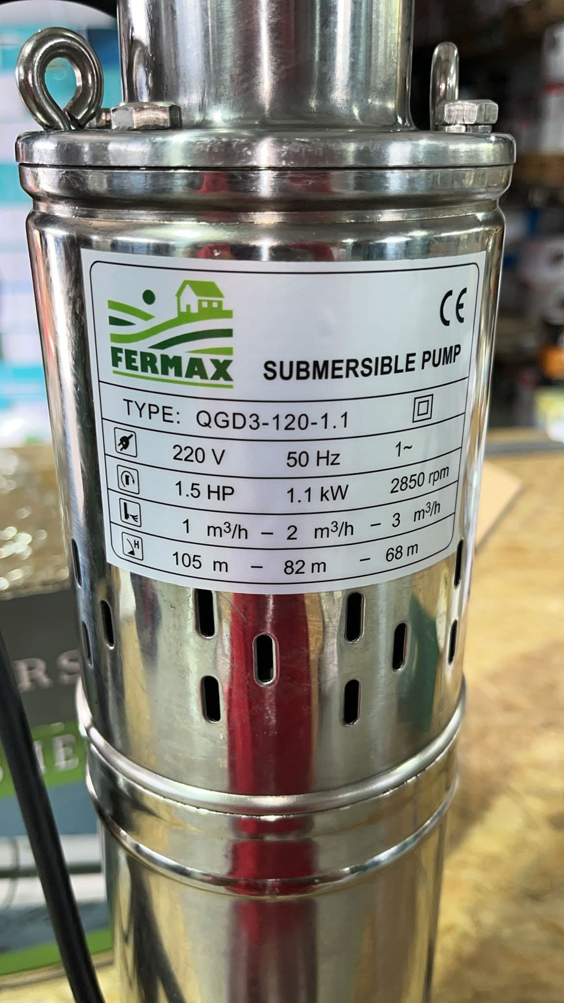 Pompa submersibila, Fermax, QGD120 , 1.1 kW, Inox, 3 m³/h, 120 m