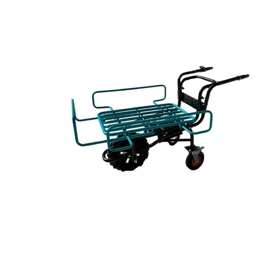 Roaba electrica BROMAN TRE 2 in 1, 500W, 40V, baterie 12Ah, 150kg, cuva basculabila, platforma plasa, viteza 7.5 km/h