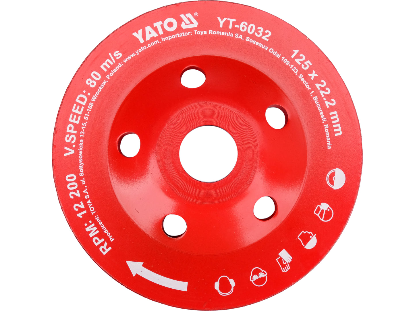 DISC CUPĂ DIAMANTAT PENTRU ȘLEFUIT 125X22MM