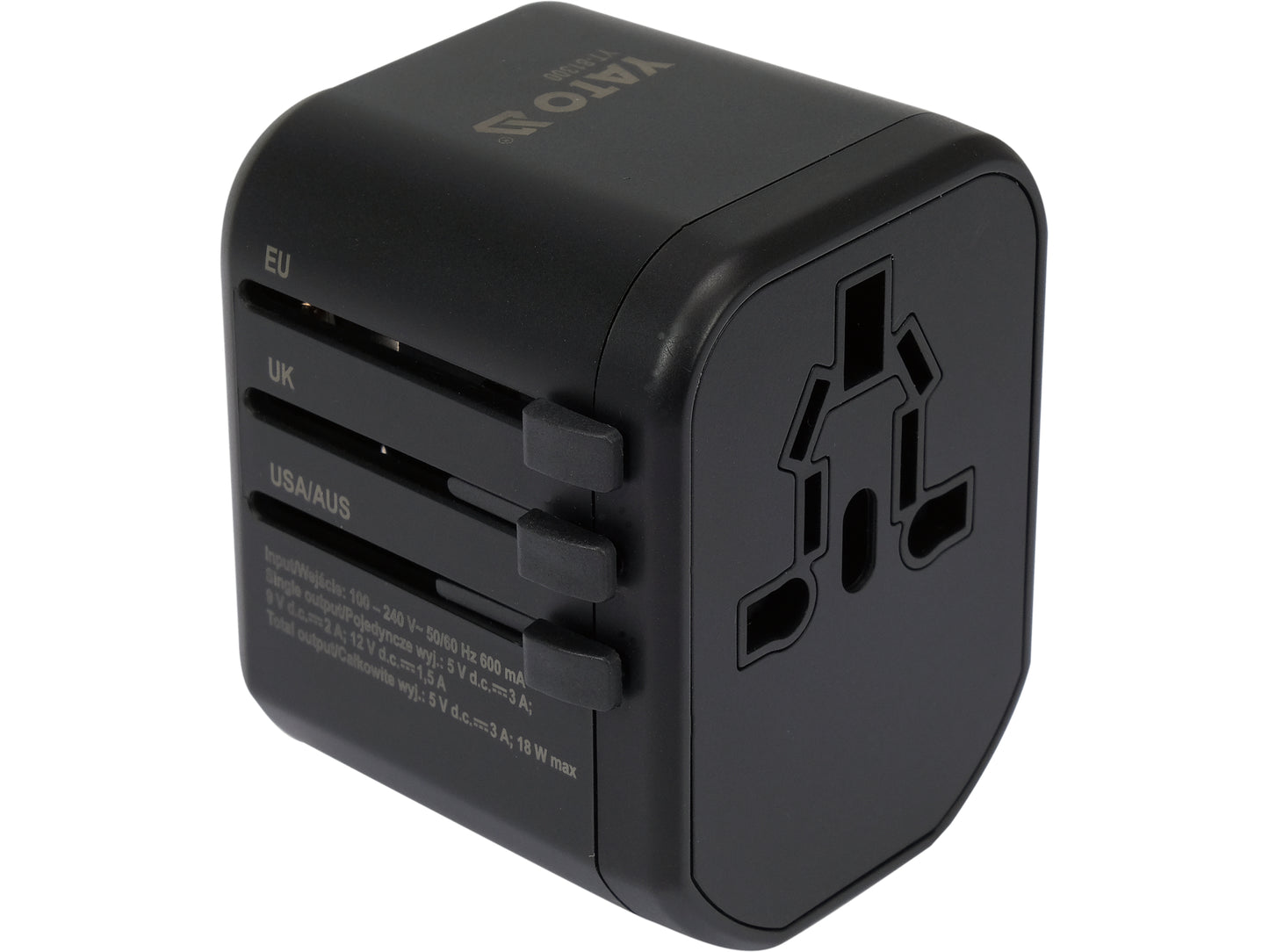 ADAPTOR UNIVERSAL DE CĂLĂTORIE, 1 PORT USB + 1 PORT USB-C