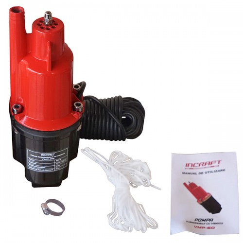 Pompa submersibila vibratii 0.55kW Incraft VMP60 63m adancime otel inox cablu 9m