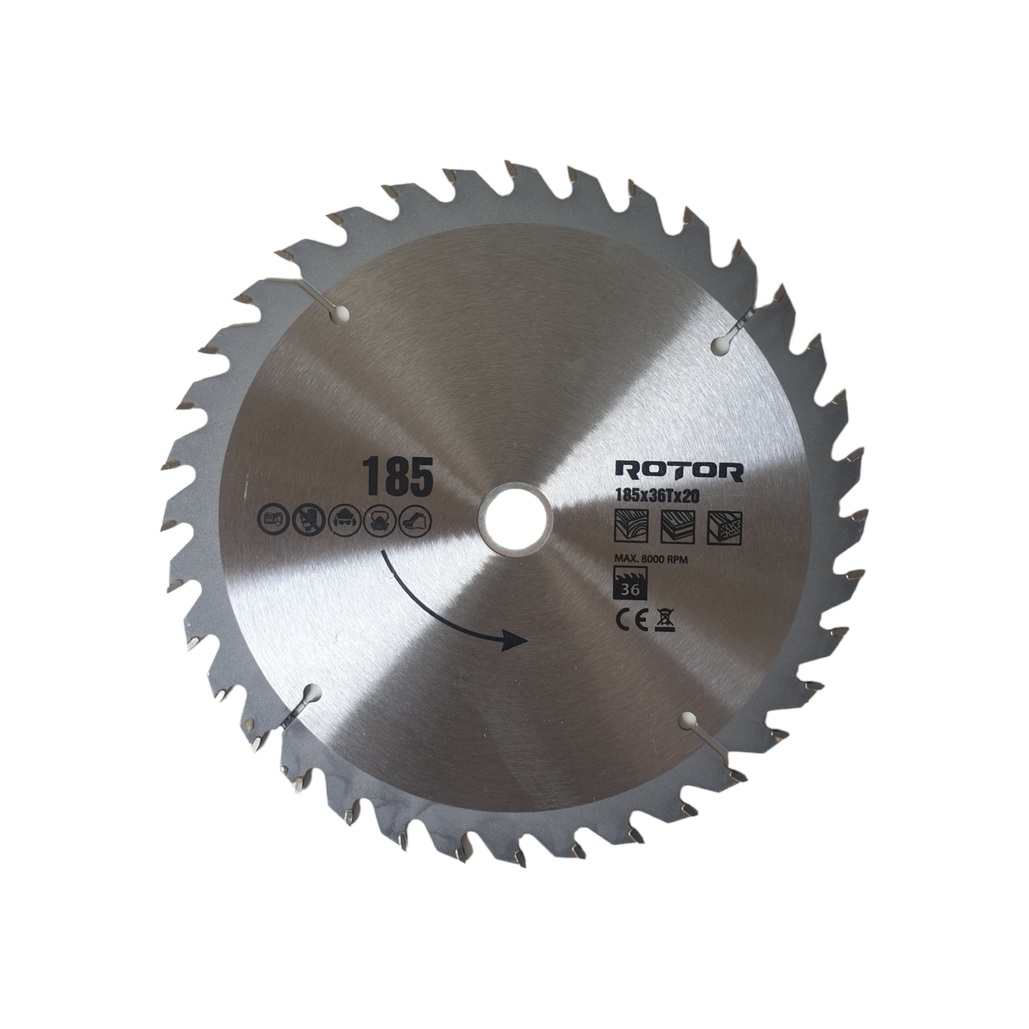 Disc taiere lemn ROTOR, 185 mm, 36 dinti, prindere 20 mm