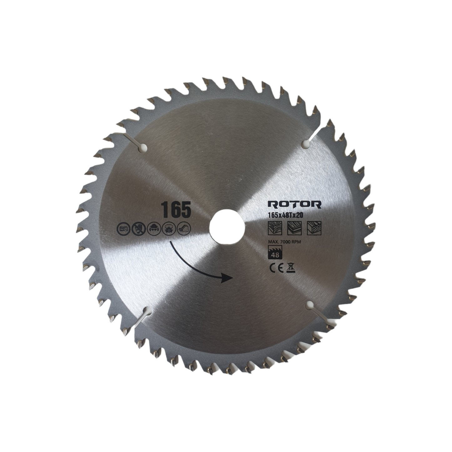 Disc taiere lemn ROTOR, 165 mm, 48 dinti, prindere 20 mm