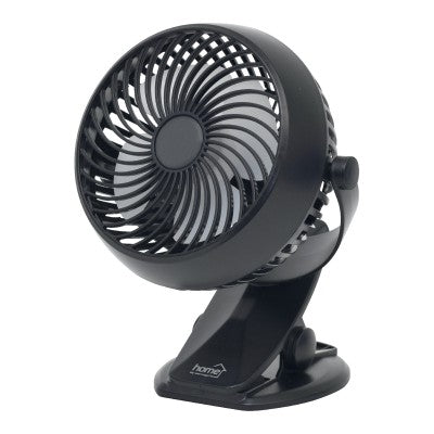 Ventilator cu acumulator si clema, 10 cm, negru, CLF 10/BK