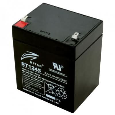 Acumulator plumb 12V 4.5Ah RT 1245E, durata viata 5 ani, carcasa inchisa, pentru UPS, alarme, jucarii electrice