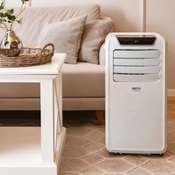 Aparat de aer conditionat portabil CAMRY, 9000 BTU, 950W, 25 m², cu telecomanda, cronometru si roti