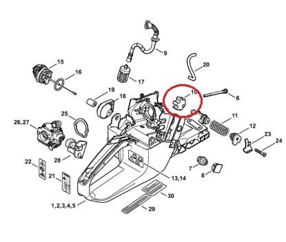 Amortizor pentru drujba (dop "talpa") drujba compatibil Stihl MS341, MS361 - vedere 2