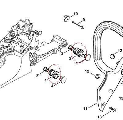 Amortizor pentru drujba compatibil Stihl MS270, MS280 (model nou) - vedere 2