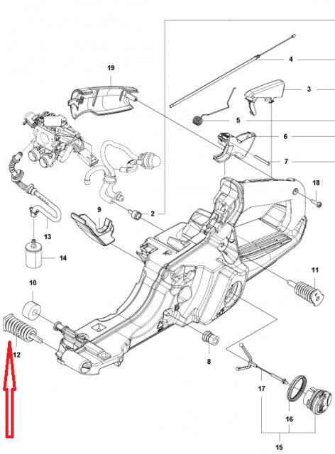 Amortizor fata drujba Husqvarna 565, 572XP pentru drujba - vedere 2