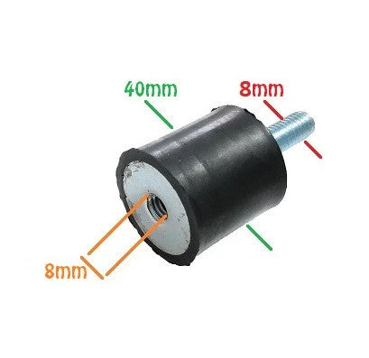 Amortizor universal generator, motopompa (surub-piulita) 40 x 8 x 8 mm pentru generator