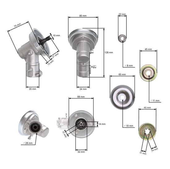 Angrenaj pentru motocoasa inferior motocoasa 28 mm 9dinti 28 mm / 9dinti - vedere 4