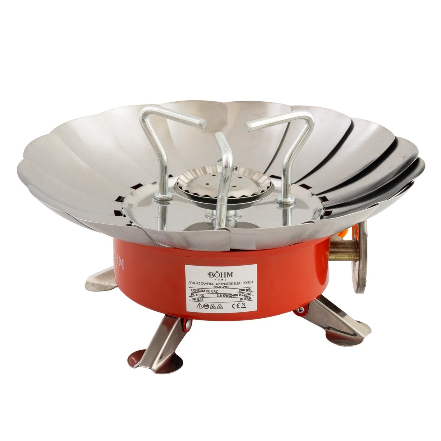 Arzator Portabil Rezistent la Vant Bohm BG-K-203, propan/butan - detaliu 3