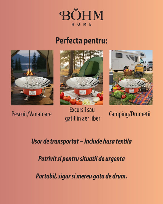 Arzator Portabil Rezistent la Vant Bohm BG-K-203, propan/butan - detaliu 8