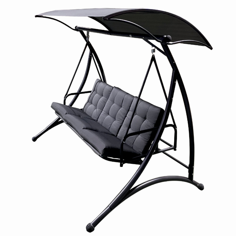 Balansoar pentru terasa/gradina cu acoperis KLUGMEISTER KJF4959, cu perne incluse, dimensiuni 198x133x178 cm, culoare gri